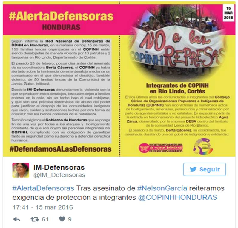 Honduras: Asesinan a otro activista hondureño en desalojo violento